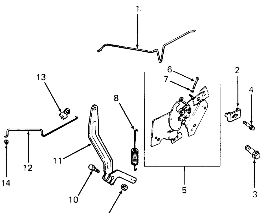 Engine Controls Diagram and Parts List for 1320 147008-207400-130232100-131232F100-139232100 Cub Cadet Lawn Tractor